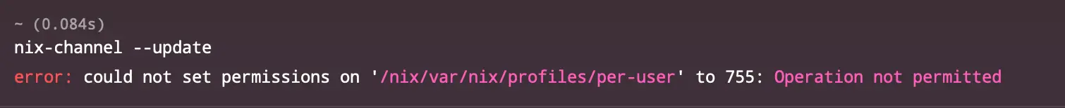 nix-channel update failed