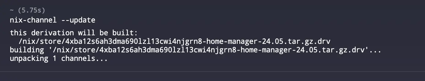 nix-channel update succeed
