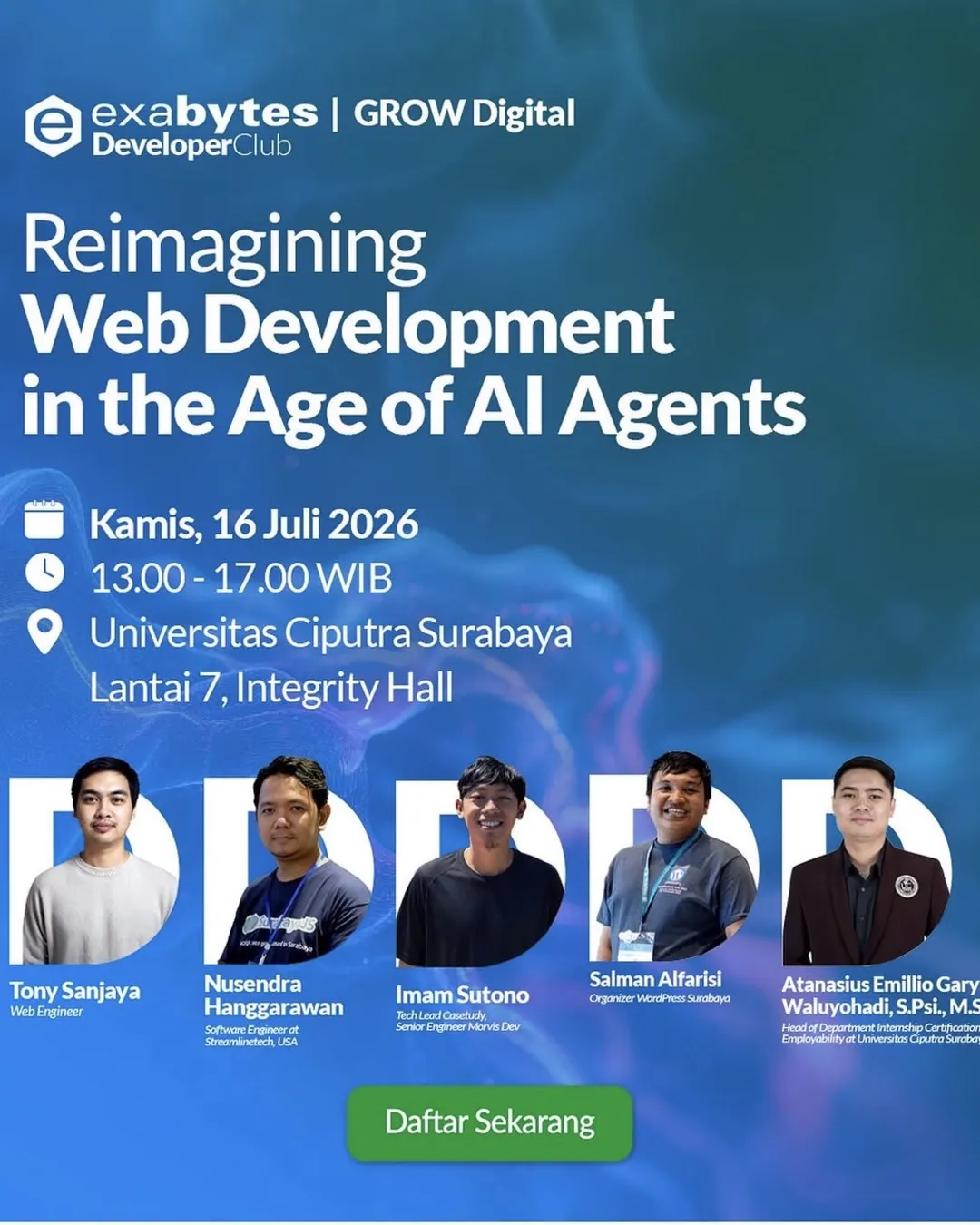 nusendra talks about developing actionable ai agent at exabytes developer club